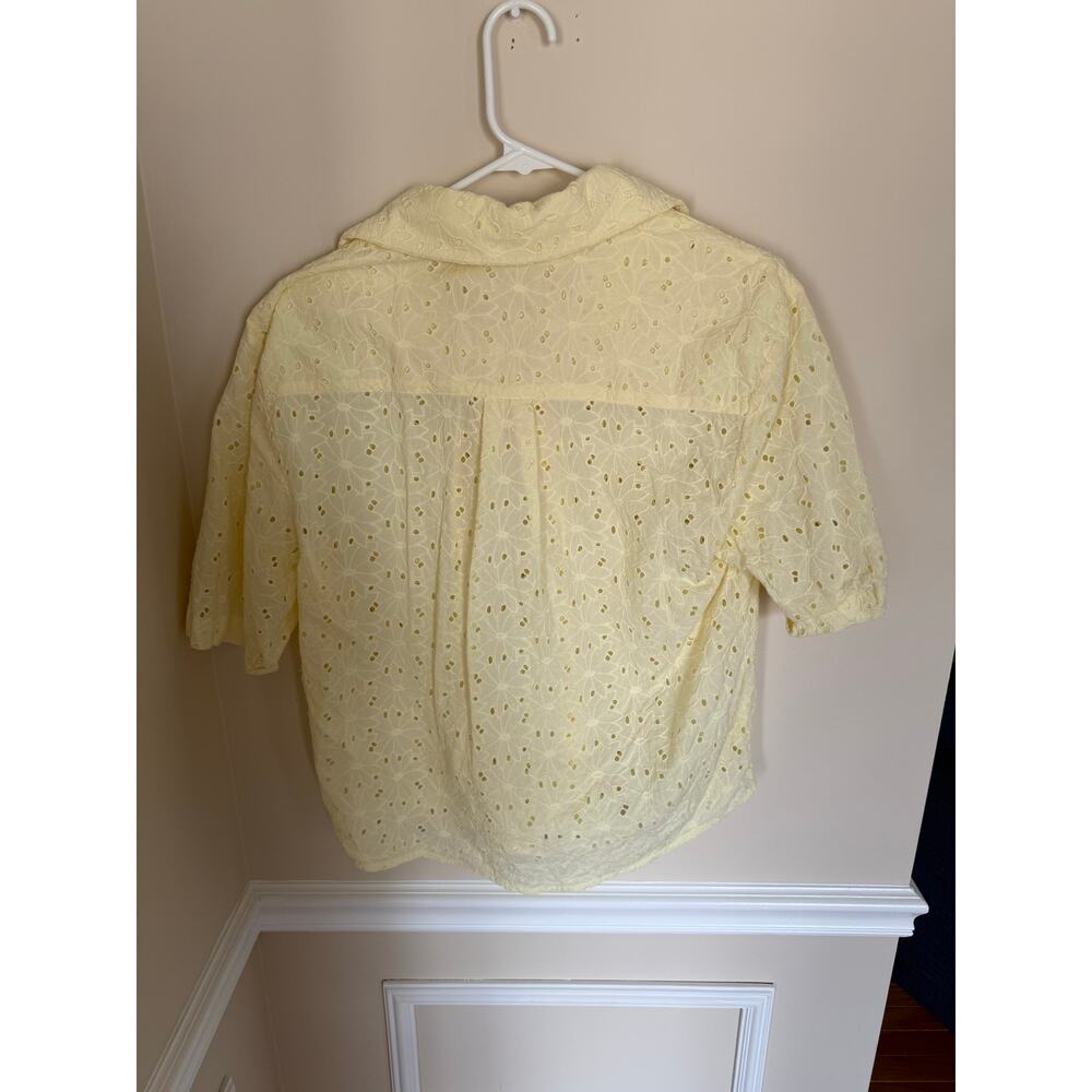 Seven Wonders Yellow Floral Eyelit Cutout Matching Set Preppy Summer Vacation - Picture 3 of 14
